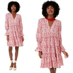 Pomander Place Kenzo tiered dress Scarlet Ditsy Floral XXL preppy coastal chic